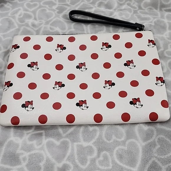 kate spade White & Red Minnie Mouse Polka Dot Wristlet Clutch - Picture 4 of 16